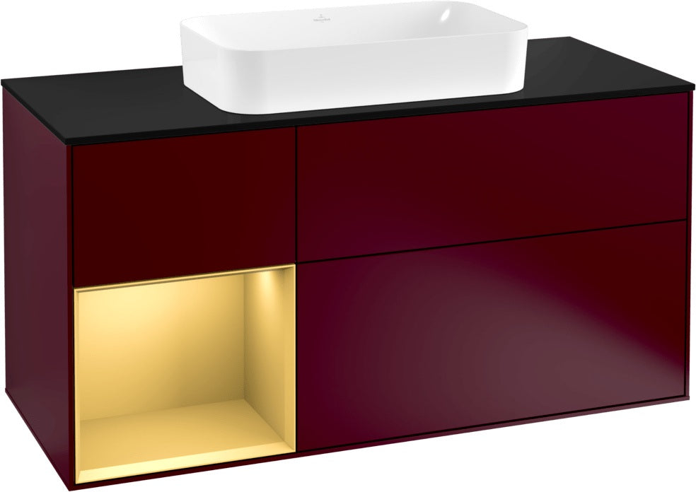 Villeroy & Boch Finion Waschtischunterschrank 1200 mm Glossy White Lacquer mit LED-Beleuchtung