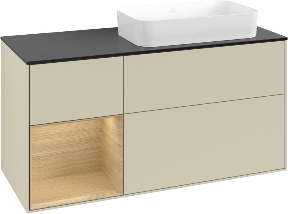 Villeroy & Boch Waschtischunterschrank Finion G682G 1200 mm Glossy White mit Beleuchtung
