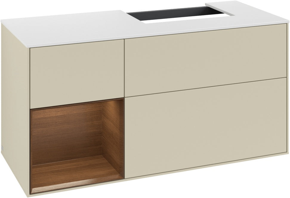Villeroy & Boch Waschtischunterschrank Finion G141G 1200 mm Glossy White mit LED-Beleuchtung