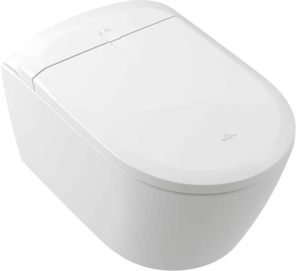 Villeroy & Boch Dusch-WC Supreo V16EN2 – wandhängend, Pure Black CeramicPlus, spülrandlos