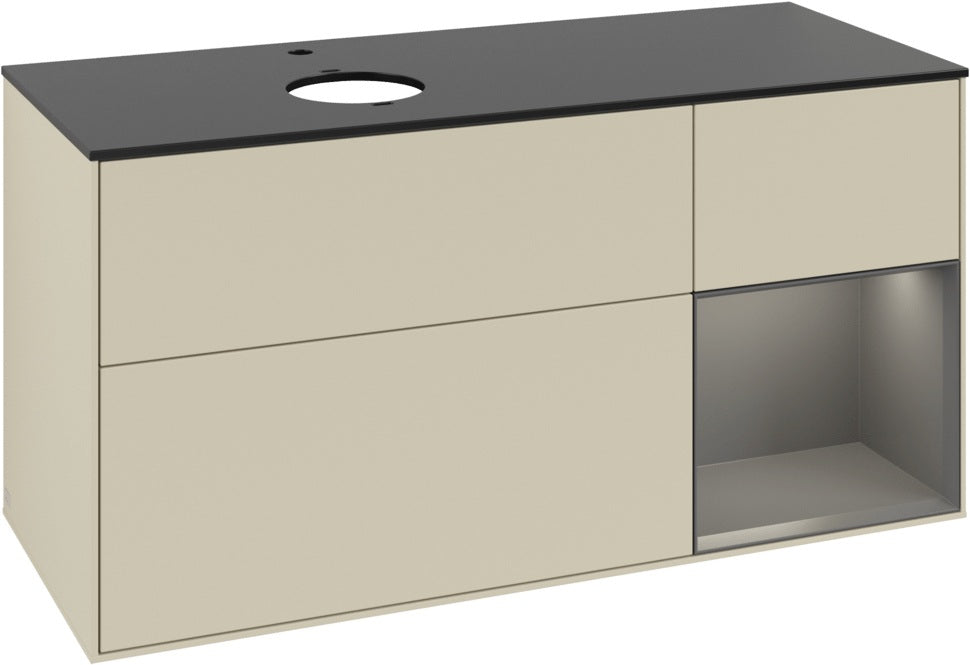 Villeroy & Boch Finion Waschtischunterschrank 1200 mm Glossy White mit Beleuchtung und SoftClosing