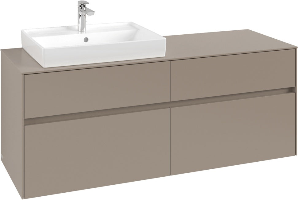 Villeroy & Boch Waschtischunterschrank Collaro C085 – 1400 mm, Taupe, 4 Auszüge, SoftClosing