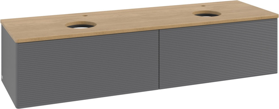 Villeroy & Boch Antao Waschtischunterschrank 1600 mm Anthrazit Matt mit 2 Auszügen