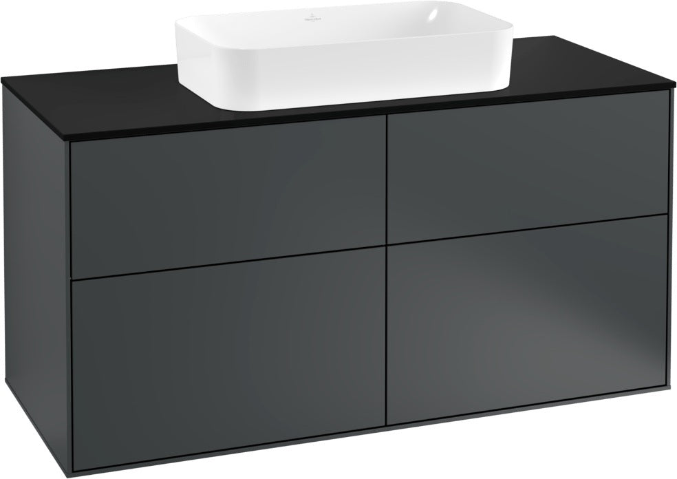 Villeroy & Boch Finion Waschtischunterschrank 1200 mm Anthrazit Matt mit LED-Beleuchtung
