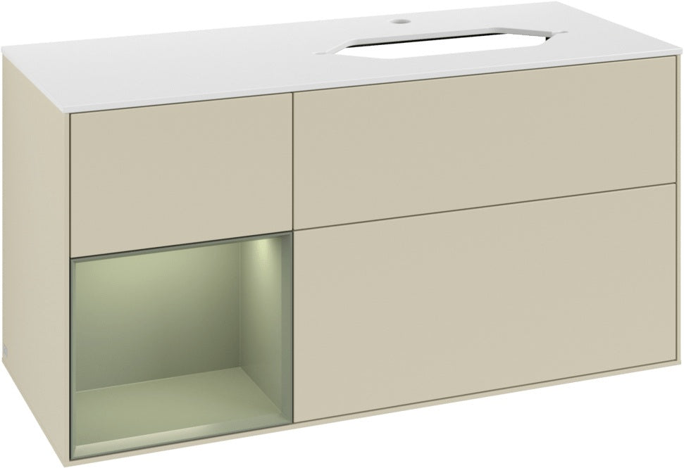 Villeroy & Boch Finion Waschbeckenunterschrank 1200 mm Glossy White Lacquer mit LED-Beleuchtung