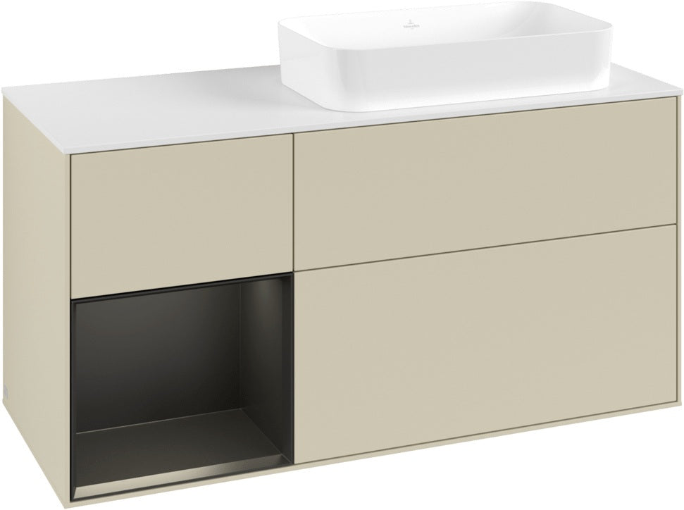 Villeroy & Boch Finion Waschtischunterschrank 1200 mm Glossy White mit Beleuchtung