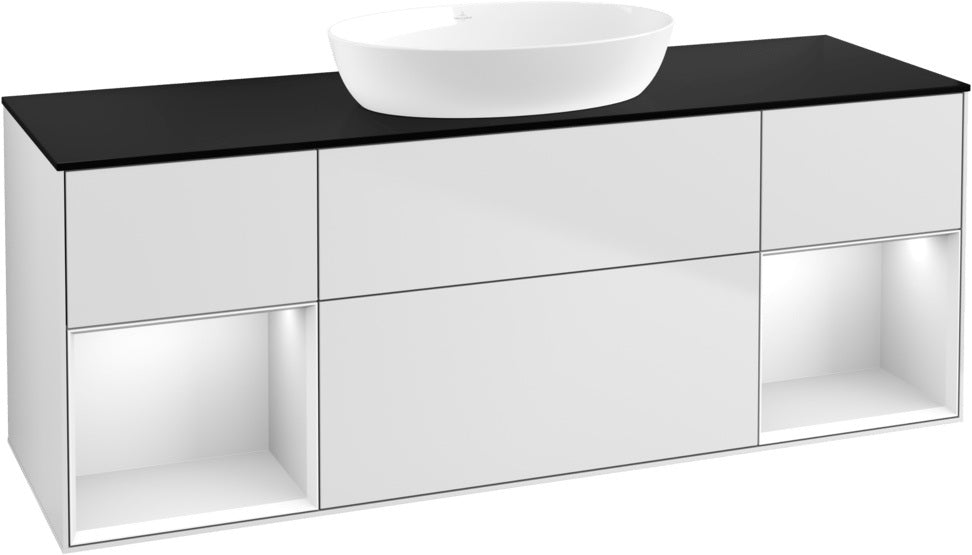 Villeroy & Boch Finion Waschtischunterschrank 1600 mm Glossy White Lacquer mit Beleuchtung