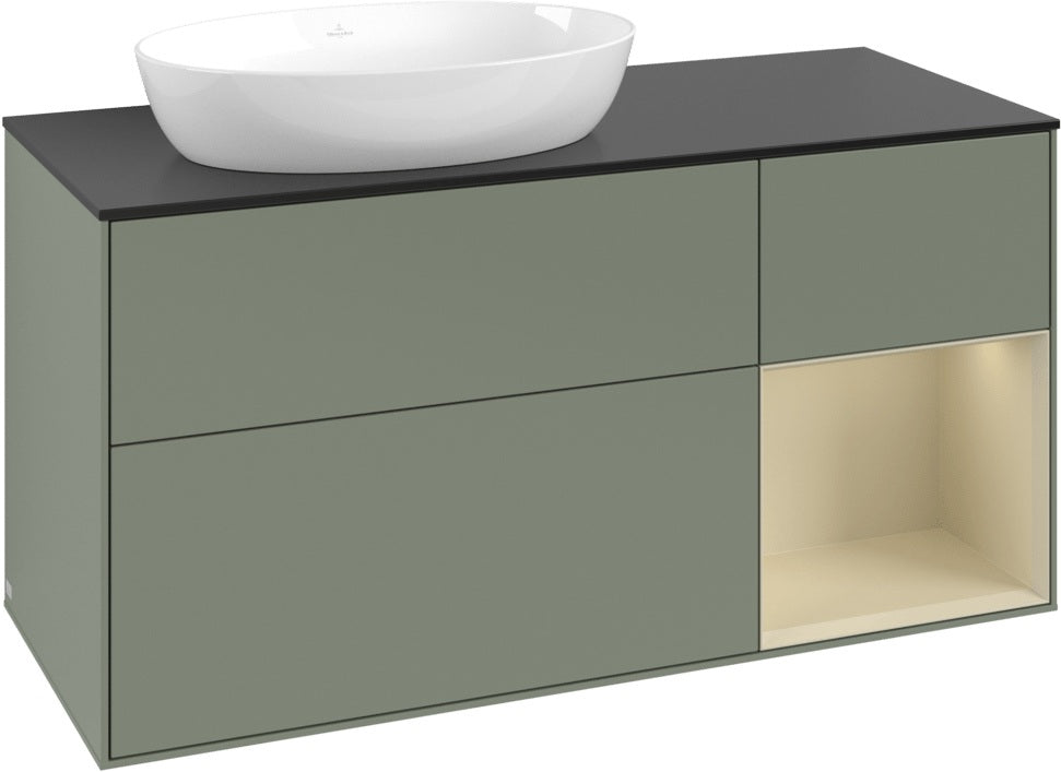 Villeroy & Boch Finion Waschtischunterschrank 1200 mm Glossy White Lacquer mit LED-Beleuchtung
