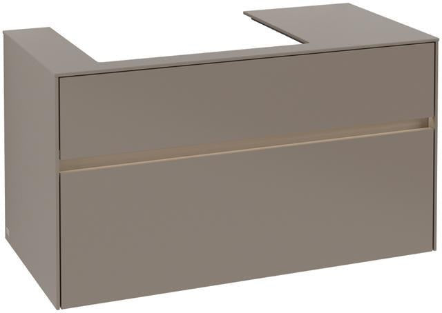 Villeroy & Boch Collaro Waschtischunterschrank 1000 mm mit LED-Beleuchtung und 2 Auszügen, White Wood