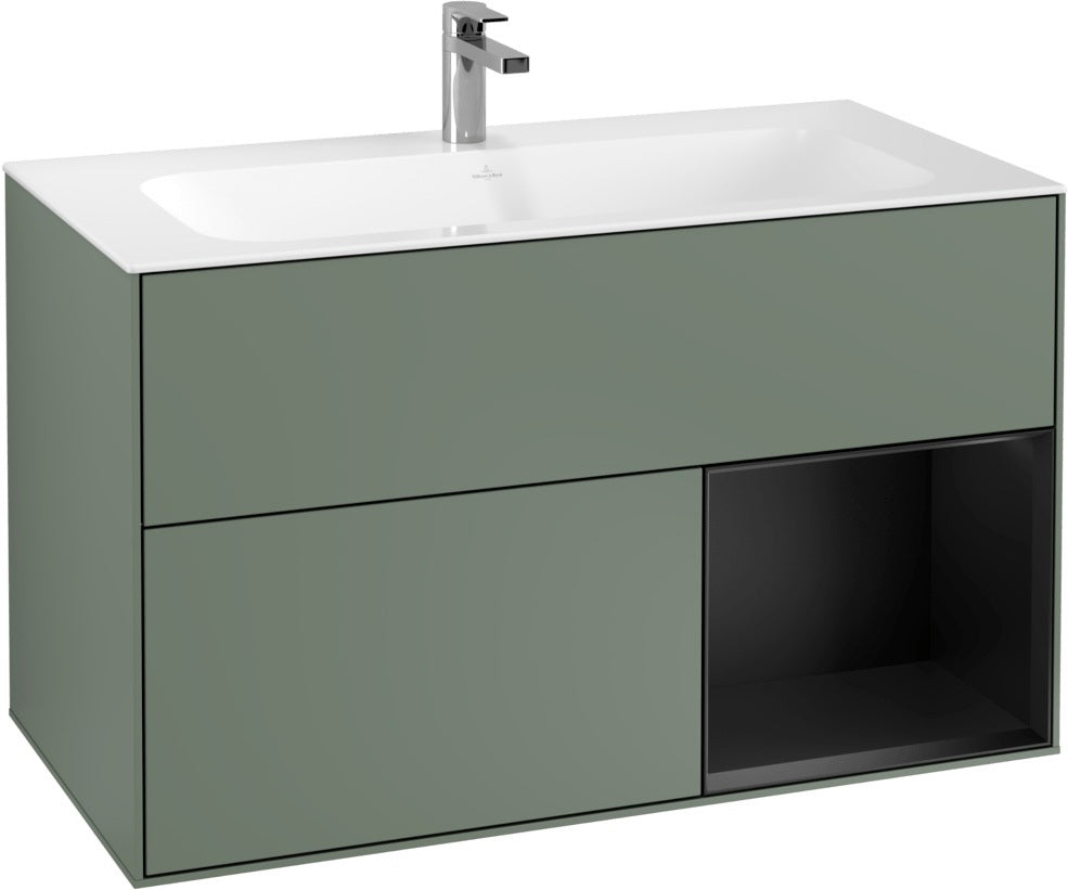 Villeroy & Boch Finion Waschtischunterschrank 996 mm White Matt Lacquer mit Beleuchtung