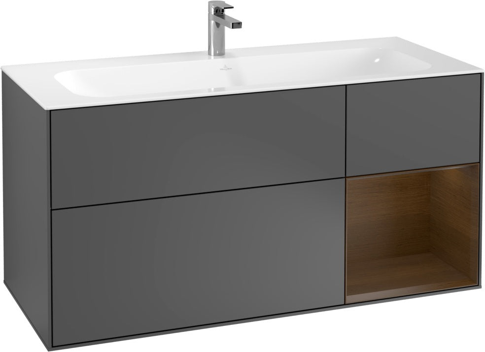 Villeroy & Boch Finion Waschbeckenunterschrank Glossy White Lacquer 1196 mm mit LED-Beleuchtung
