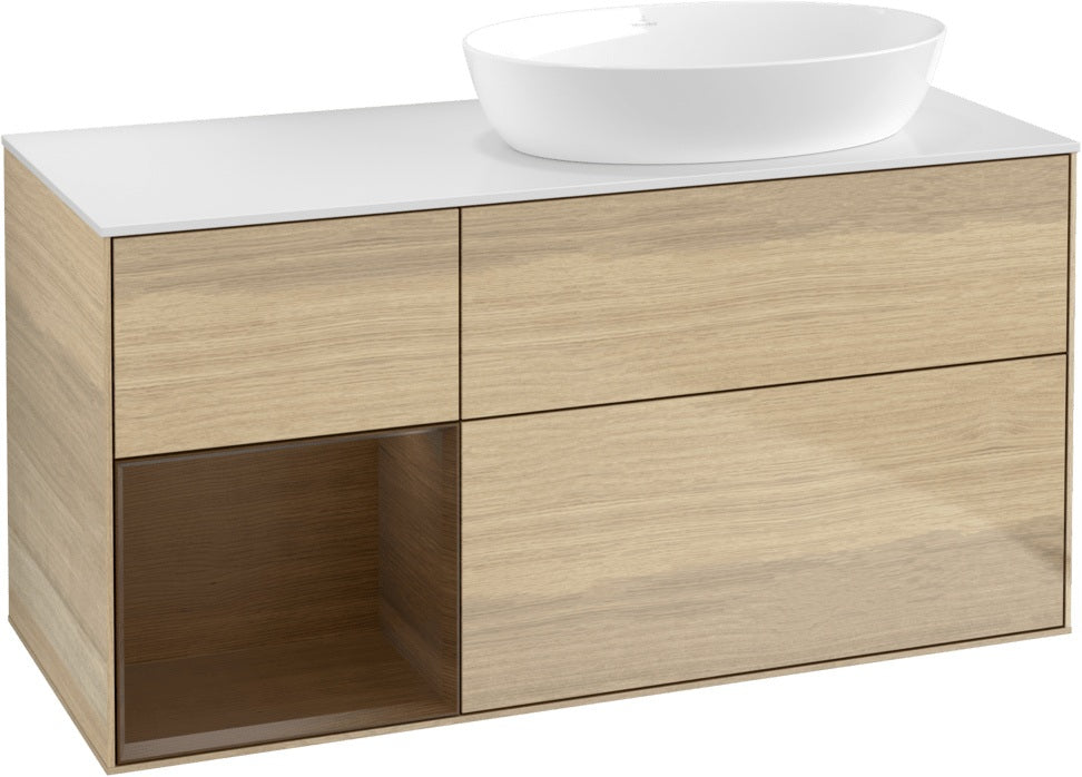 Villeroy & Boch Finion Waschtischunterschrank 1200 mm Glossy White Lacquer mit Beleuchtung