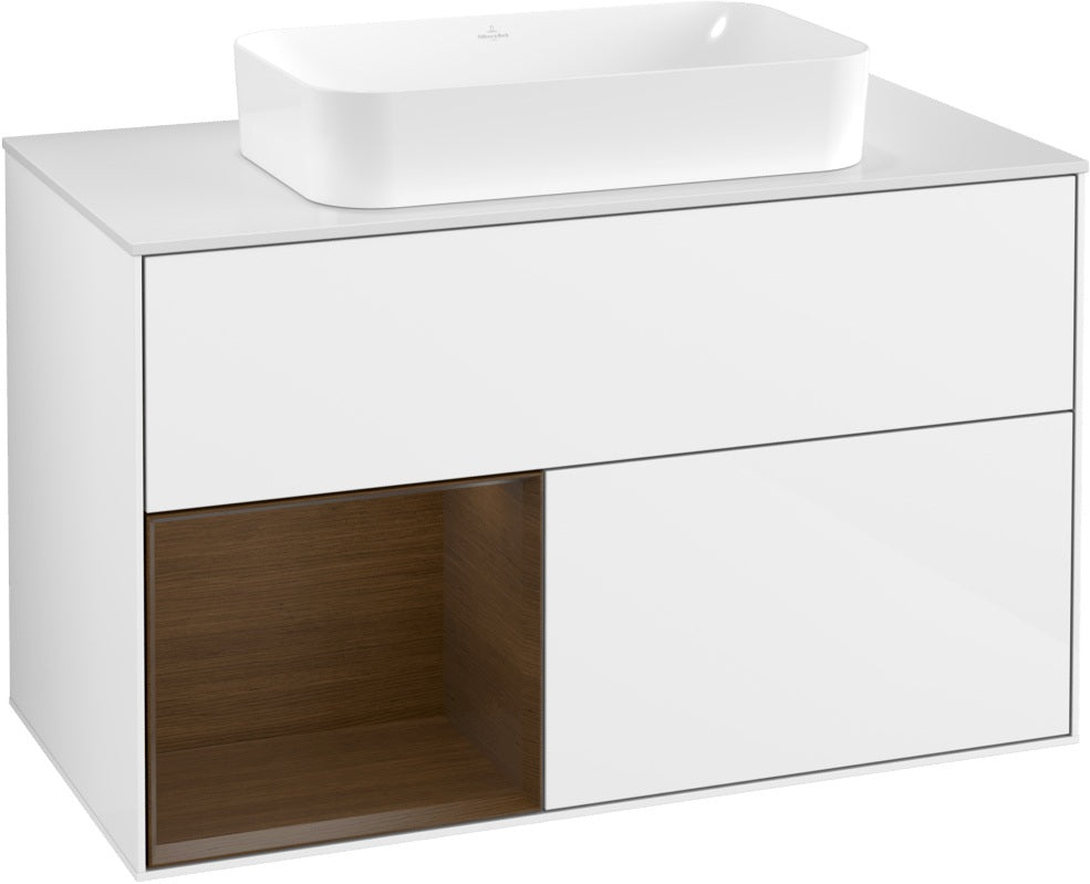 Villeroy & Boch Finion Waschtischunterschrank 1000 mm Glossy White Lacquer – mit LED-Beleuchtung & SoftClosing