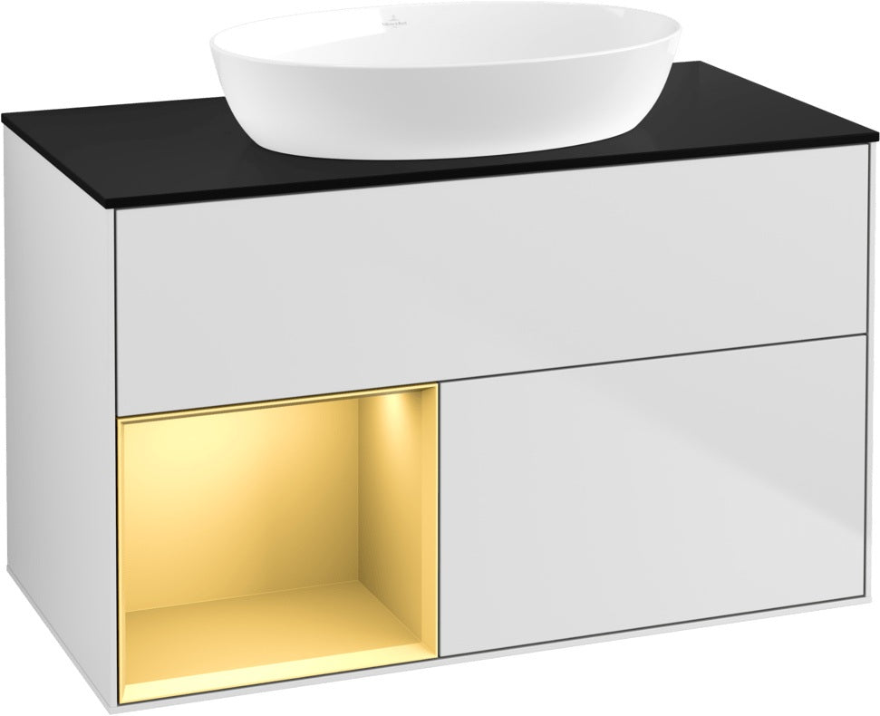 Villeroy & Boch Finion Waschtischunterschrank 1000 mm Glossy White Lacquer mit Beleuchtung
