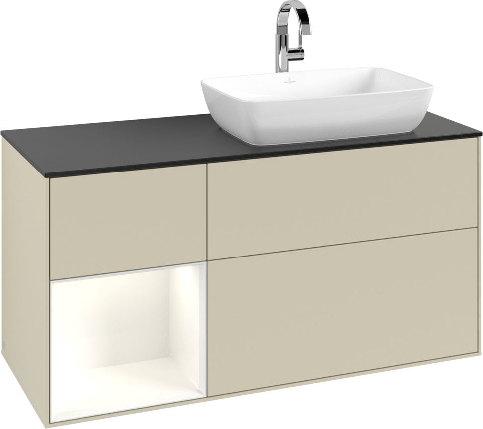 Villeroy & Boch Finion Waschtischunterschrank 1200 mm Glossy White Lacquer mit Beleuchtung