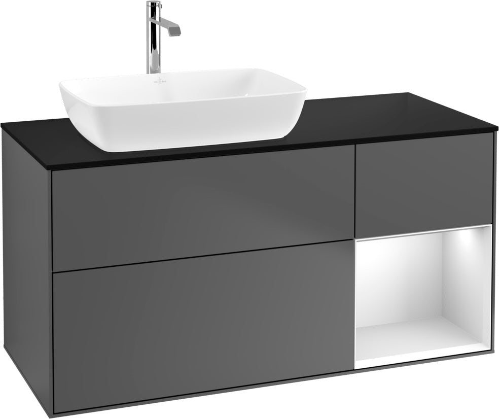 Villeroy & Boch Finion Waschtischunterschrank 1200 mm Glossy White mit Beleuchtung und SoftClosing