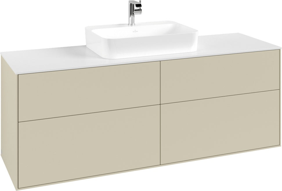 Villeroy & Boch Finion Waschbeckenunterschrank 1600 mm Glossy White Lacquer mit LED-Beleuchtung