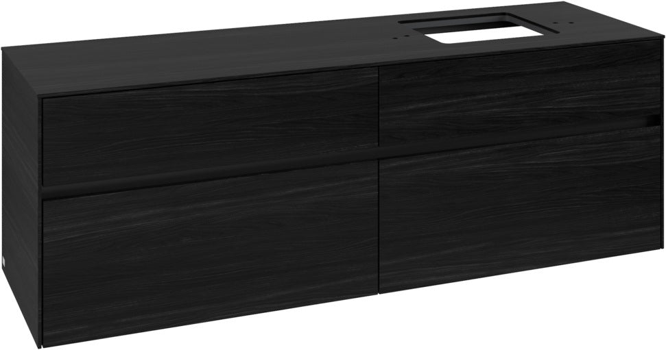 Villeroy & Boch Waschtischunterschrank Collaro C136 B0 1600 mm Black Oak mit Beleuchtung