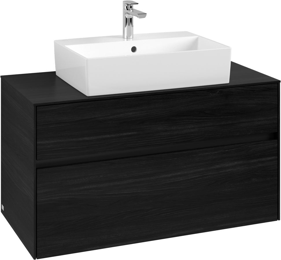 Villeroy & Boch Waschtischunterschrank Collaro C125 B0 1000 mm Black Oak mit LED-Beleuchtung