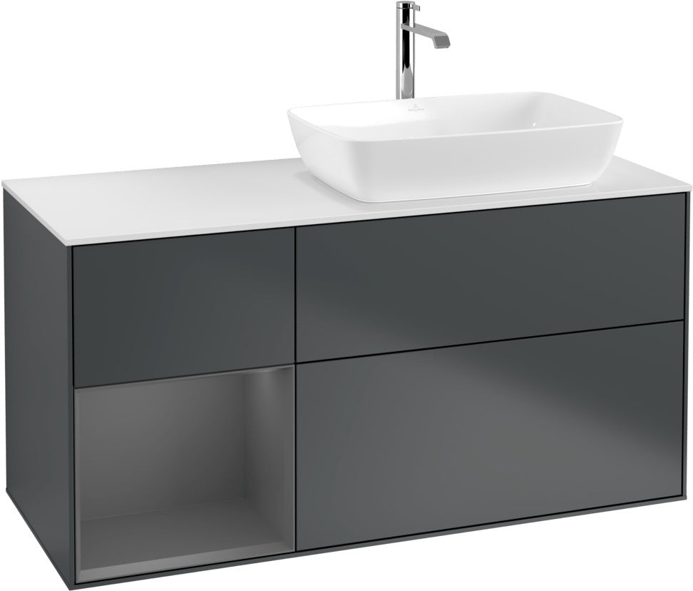 Villeroy & Boch Finion Waschbeckenunterschrank 1200 mm Glossy White Lacquer mit Beleuchtung