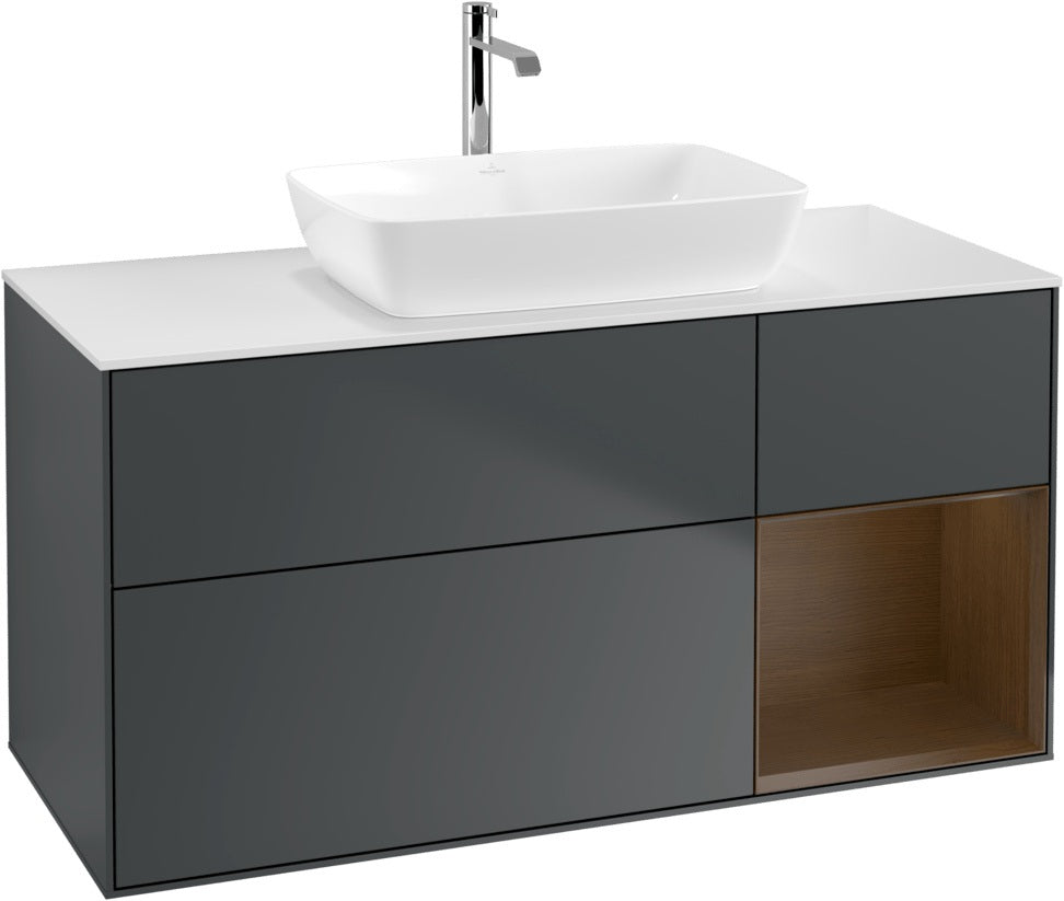 Villeroy & Boch Waschtischunterschrank Finion G831G 1200 mm Glossy White Lacquer mit Beleuchtung
