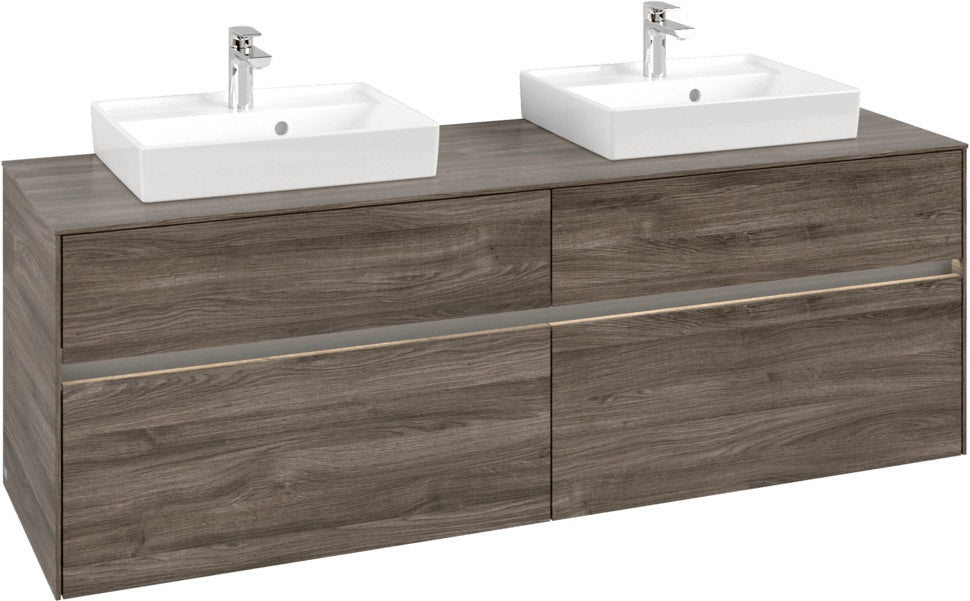 Villeroy & Boch Waschbeckenunterschrank Collaro C021 B0 1600 mm Stone Oak – 4 Auszüge, LED-Beleuchtung, SoftClosing