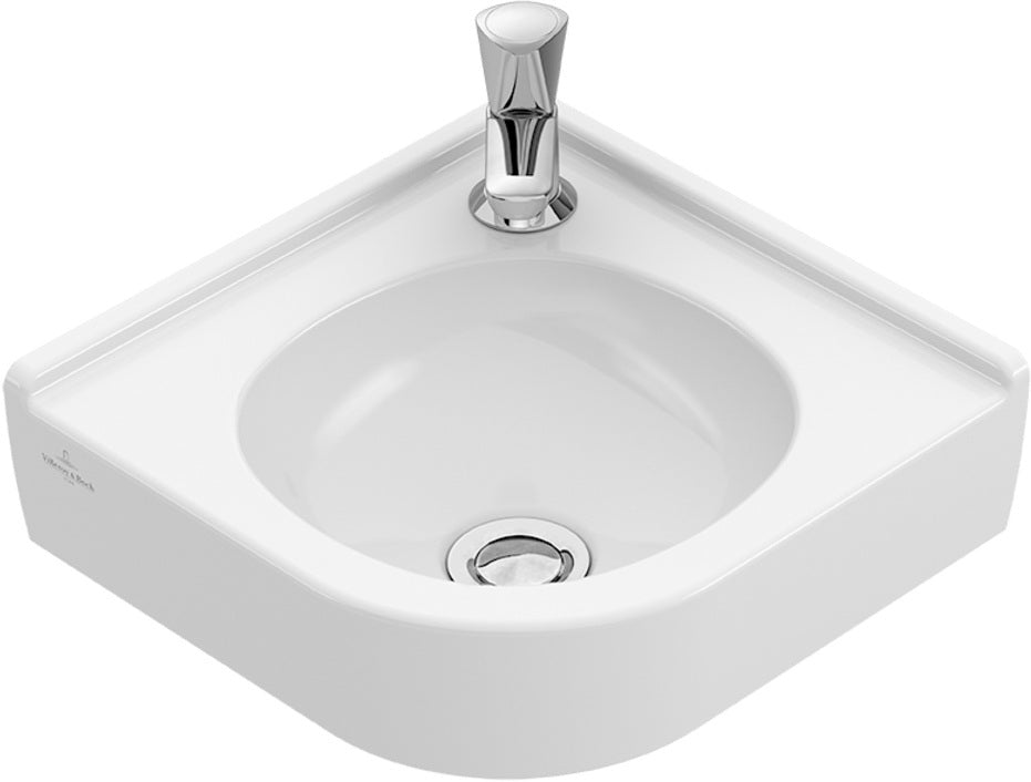 Villeroy & Boch Eck-Handwaschbecken O.novo 731032, 400x320 mm, Weiß Alpin, Viertelkreis