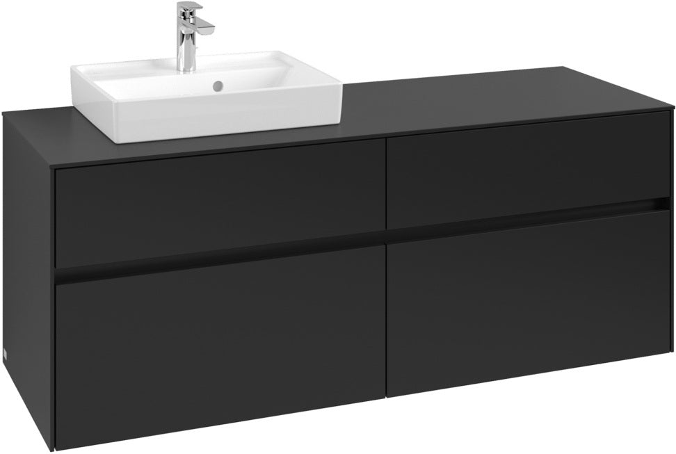Villeroy & Boch Waschtischunterschrank Collaro C074 1400 mm Volcano Black mit 4 Auszügen