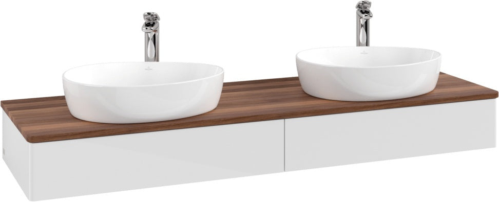 Villeroy & Boch Antao Waschbeckenunterschrank 1600 mm Glossy White Lacquer mit LED-Beleuchtung