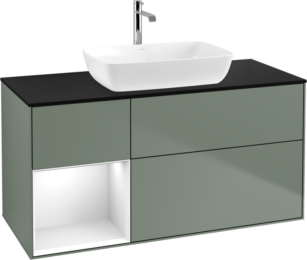 Villeroy & Boch Finion Waschtischunterschrank 1200 mm Glossy White Lacquer mit Beleuchtung