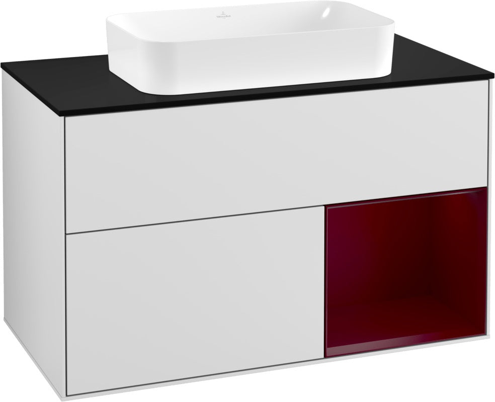 Villeroy & Boch Waschtischunterschrank Finion F252G 1000 mm Glossy White Lacquer mit LED-Beleuchtung