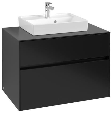 Villeroy & Boch Collaro Waschtischunterschrank 800 mm Soft Grey mit 2 Auszügen und Push-Open