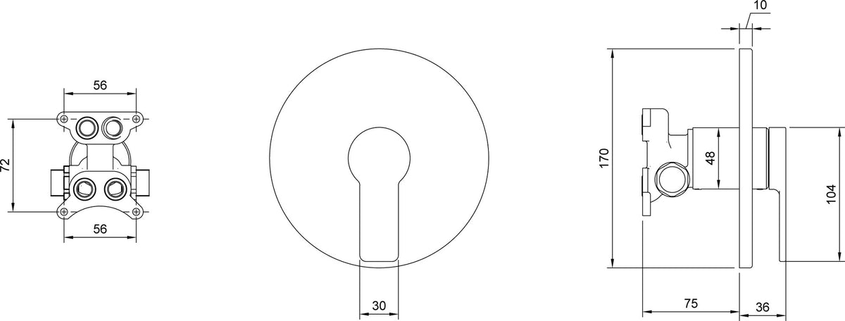 Villeroy & Boch Architectura Einhand-Brausebatterie – Eckiges Unterputz-Fertigmontageset in Chrom