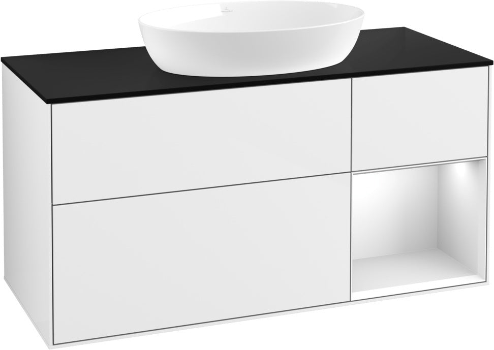 Villeroy & Boch Finion Waschtischunterschrank FA72GFGF 1200 mm Glossy White Lacquer mit LED-Beleuchtung