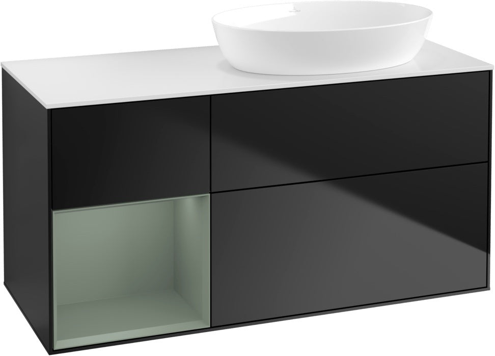 Villeroy & Boch Finion Waschtischunterschrank 1200 mm Glossy White Lacquer mit Beleuchtung
