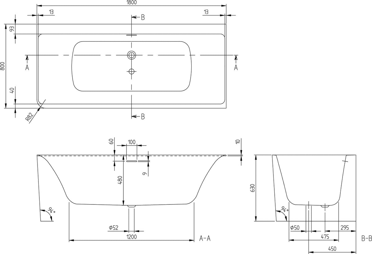 Villeroy & Boch Subway 3.0 Vorwand-Badewanne 1800x800 mm Weiß Alpin mit Schürze