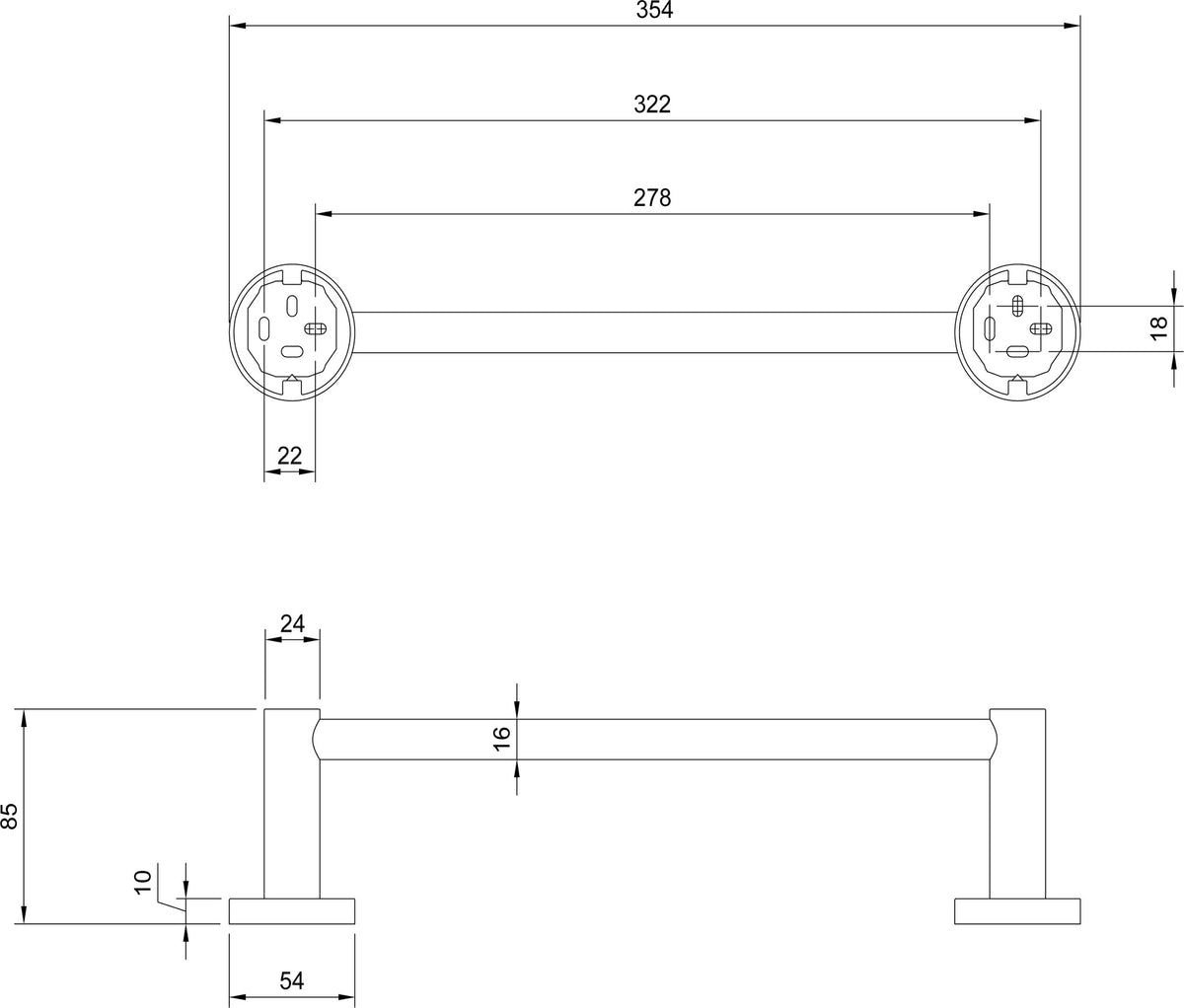 Villeroy & Boch Handtuchhalter Elements - Tender TVA1 51002000 654 mm Chrom