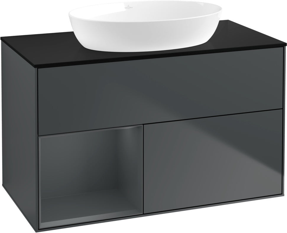 Villeroy & Boch Finion Waschtischunterschrank 1000 mm Glossy White Lacquer mit Beleuchtung