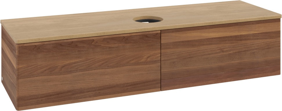 Villeroy & Boch Waschbeckenunterschrank Antao K36011 1600 mm Warm Walnut – 2 Auszüge, Push-to-Open