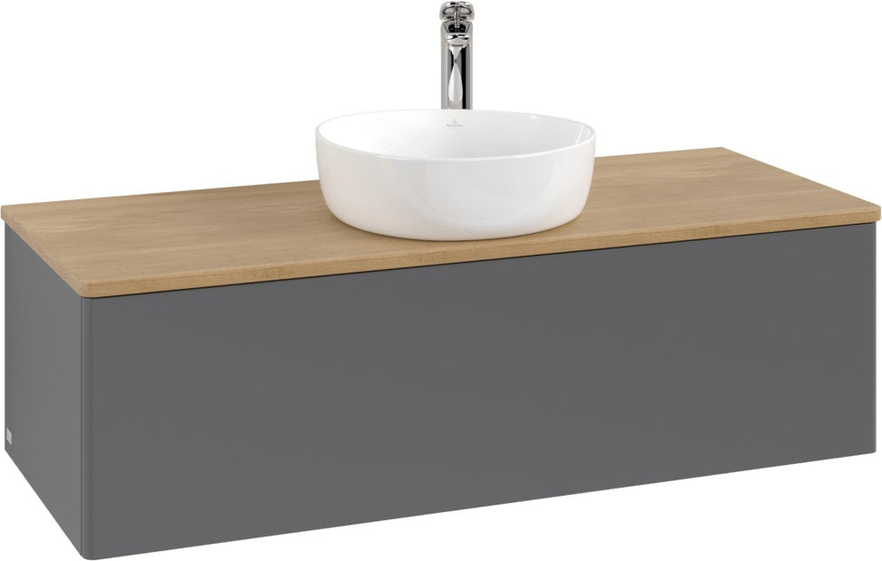 Villeroy & Boch Antao Waschbeckenunterschrank 1200 mm Anthrazit Matt Lack – Mit Auszug & Push-to-Open