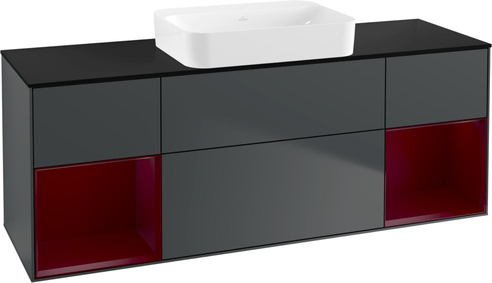 Villeroy & Boch Finion Waschbeckenunterschrank 1600 mm Glossy White Lacquer mit Beleuchtung