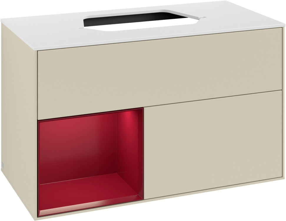 Villeroy & Boch Finion Waschtischunterschrank 1000 mm White Matt Lacquer mit LED-Beleuchtung