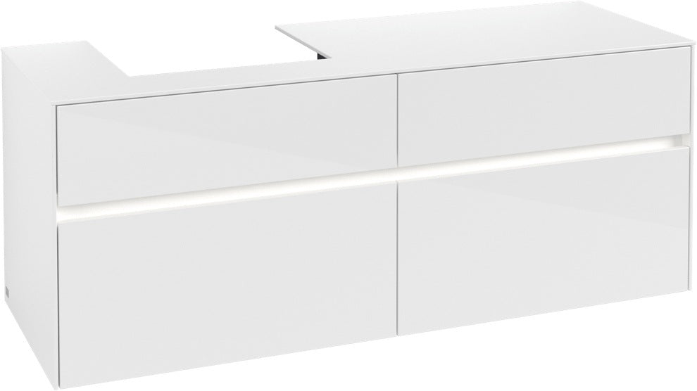 Villeroy & Boch Waschtischunterschrank Collaro C074 B0 1400 mm Glossy White mit Beleuchtung