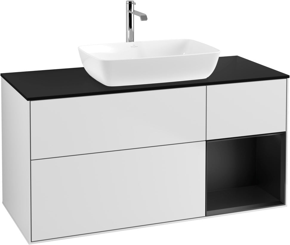 Villeroy & Boch Finion Waschbeckenunterschrank 1200 mm Glossy White Lacquer mit Beleuchtung