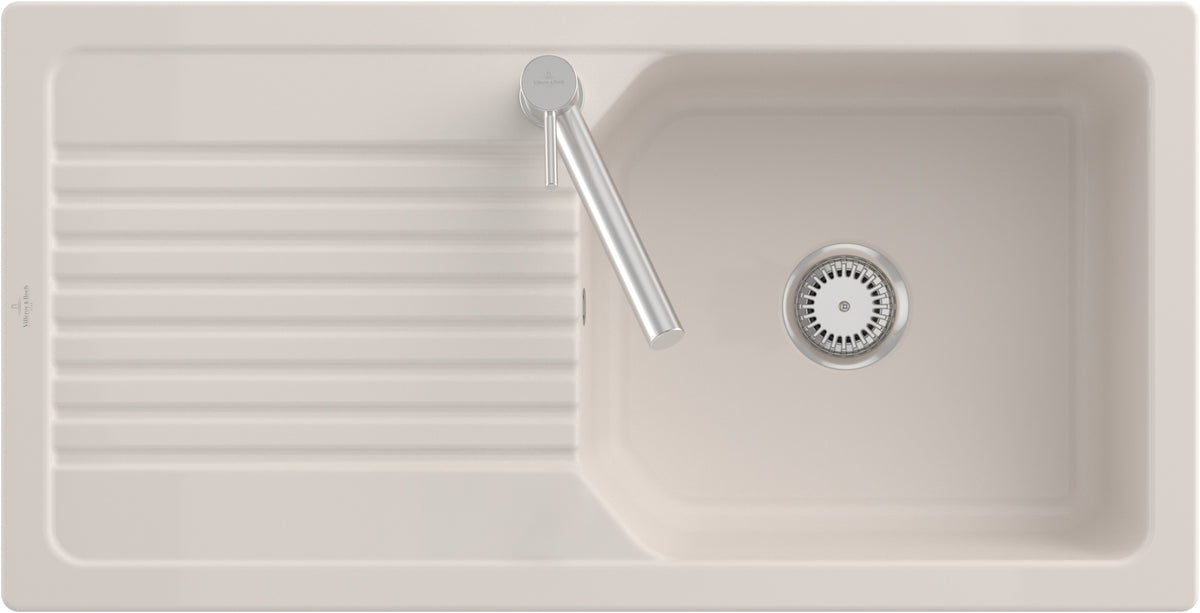 Villeroy & Boch Flächenbündige Spüle Linara 60 Flat Ivory CeramicPlus 980x490mm