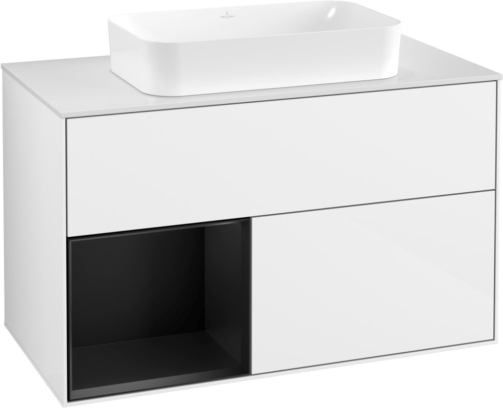 Villeroy & Boch Finion Waschtischunterschrank 1000 mm Glossy White Lacquer – mit LED-Beleuchtung & SoftClosing