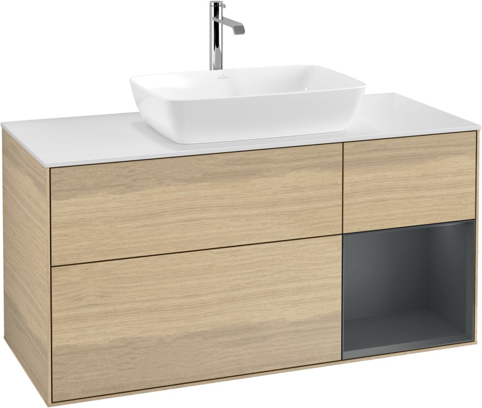 Villeroy & Boch Waschtischunterschrank Finion G831G 1200 mm Glossy White Lacquer mit Beleuchtung