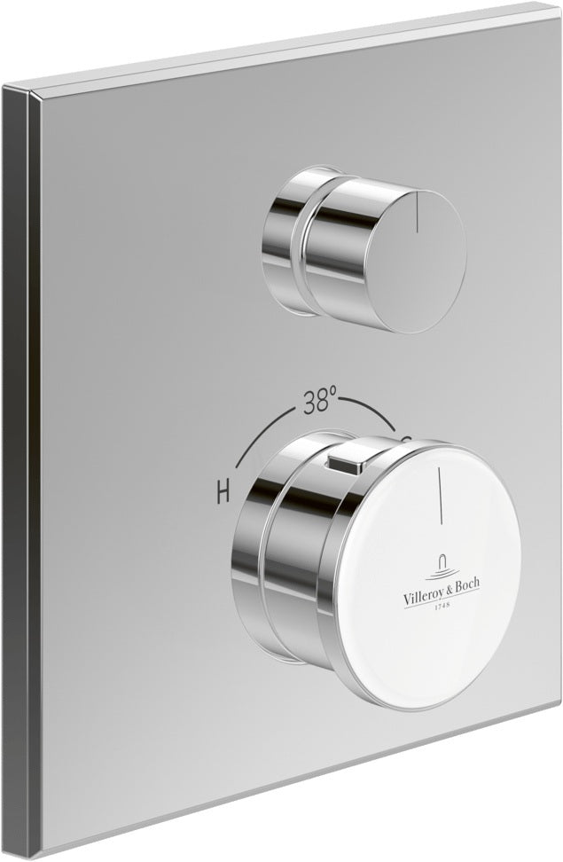Villeroy & Boch Vea Unterputz-Thermostat eckig Chrom – ViPush-Technologie