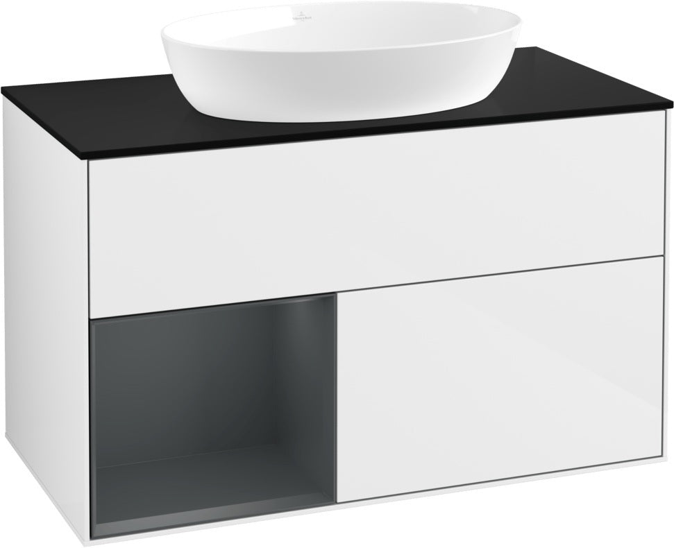 Villeroy & Boch Finion Waschtischunterschrank 1000 mm Glossy White Lacquer mit Beleuchtung