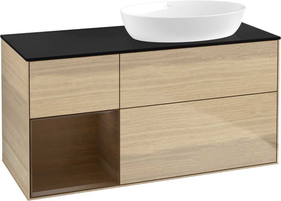 Villeroy & Boch Waschtischunterschrank Finion FA42G 1200 mm Glossy White Lacquer mit Beleuchtung